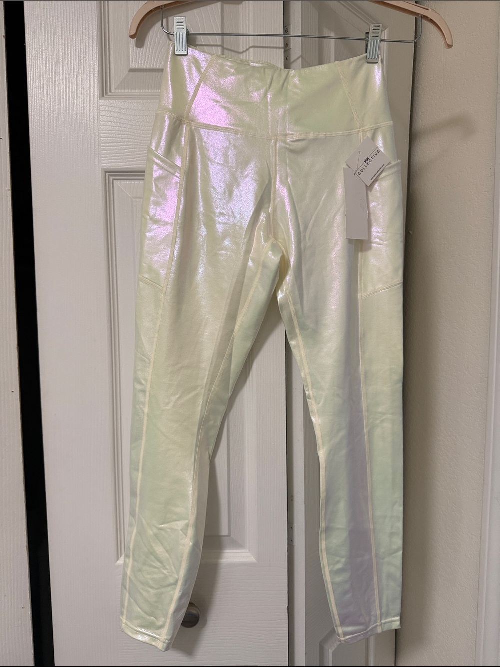 PSK Collective Iridescent Cream Active Leggings
